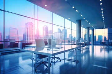 Modern office interior design background. Generative AI