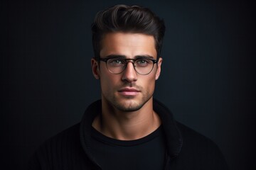 Obraz premium Portrait of handsome man europe, cuacasian background, Generative AI