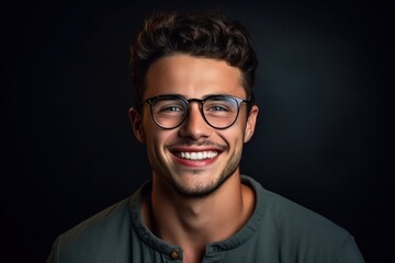 Obraz premium Portrait of handsome man europe, cuacasian background, Generative AI