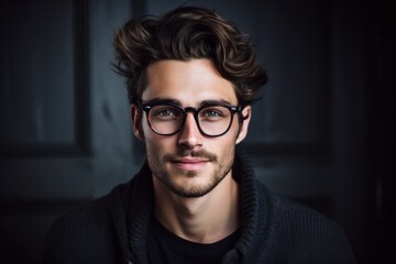 Fototapeta premium Portrait of handsome man europe, cuacasian background, Generative AI