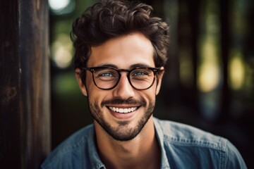Portrait of handsome man europe, cuacasian background, Generative AI