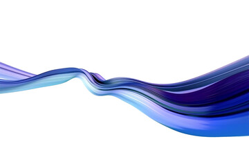 Abstract Blue 3D Wave.png isolated on a transparent background generative AI.