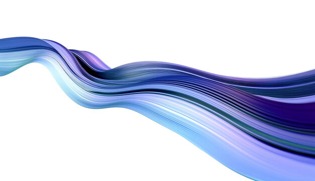 Abstract Blue 3D Wave.png isolated on a transparent background generative AI.