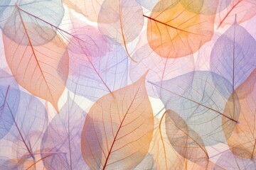 Macro of vein leaves transparent background texture, Generative AI