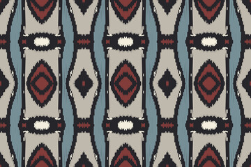 Ikat Seamless Pattern Embroidery Background. Ikat Fabric Geometric Ethnic Oriental Pattern Traditional. Ikat Aztec Style Abstract Design for Print Texture,fabric,saree,sari,carpet.