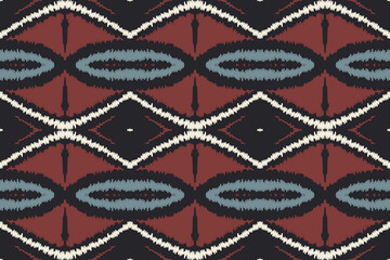 Fototapeta premium Ikat Seamless Pattern Embroidery Background. Ikat Patterns Geometric Ethnic Oriental Pattern Traditional. Ikat Aztec Style Abstract Design for Print Texture,fabric,saree,sari,carpet.