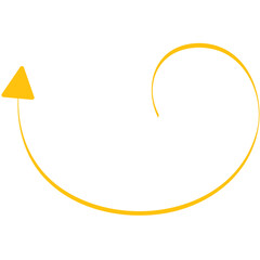 Fototapeta na wymiar Digital png illustration of yellow arrow on transparent background