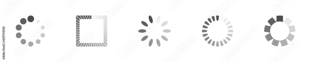 Poster download sign set. load icons set. load system. data load. loading bar. froze computer. vector stock