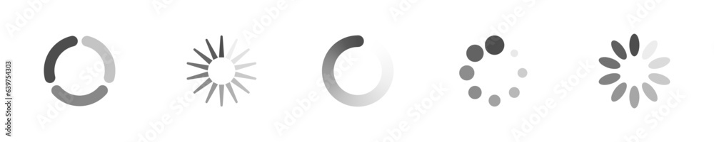 Poster download sign set. load icons set. load system. data load. loading bar. froze computer. vector stock