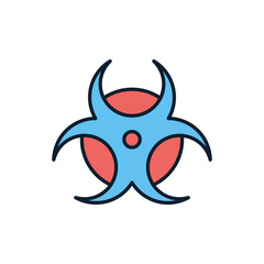 Biological Hazard related vector line icon. Biohazard. Isolated on white background. Vector illustration. Editable stroke