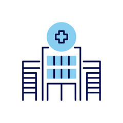 Hospital Building related vector icon. Hospital sign. Isolated on white background. Editable vector illustration