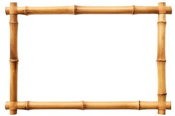 Empty horizontal bamboo frame isolated