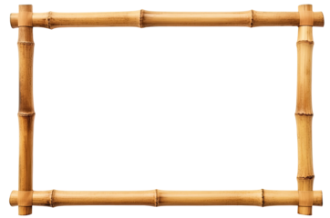 Empty horizontal bamboo frame isolated