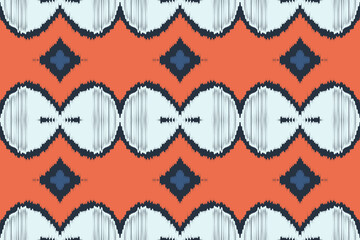 Ikat Fabric Paisley Embroidery Background. Ikat Damask Geometric Ethnic Oriental Pattern traditional.aztec Style Abstract Vector illustration.design for Texture,fabric,clothing,wrapping,sarong.