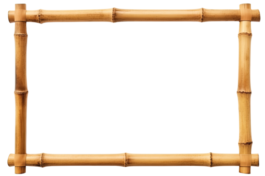 Empty horizontal bamboo frame isolated