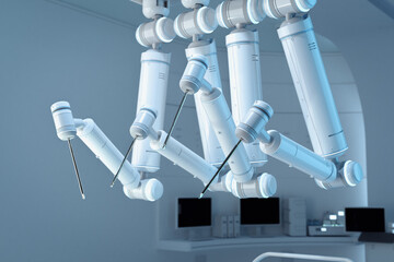 Robotic assisted surgery in operating room