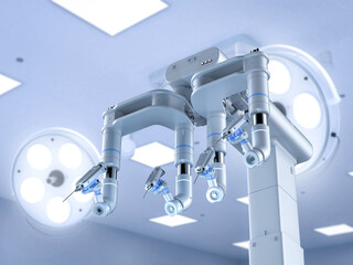 Robotic assisted surgery machine with surgery lights