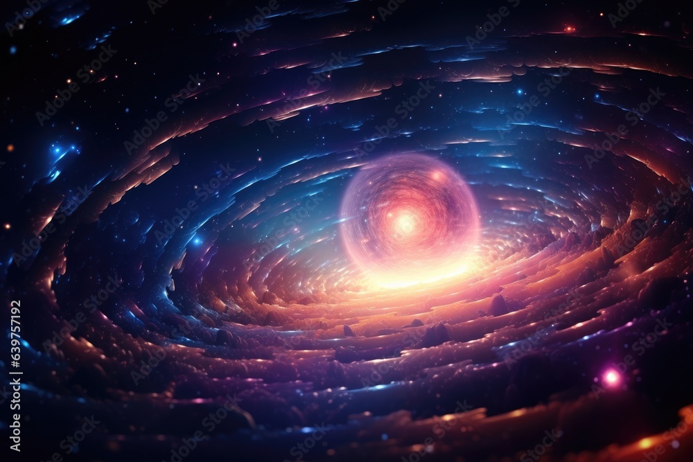 Wall mural orbit of universe colourful abstract background. generative ai