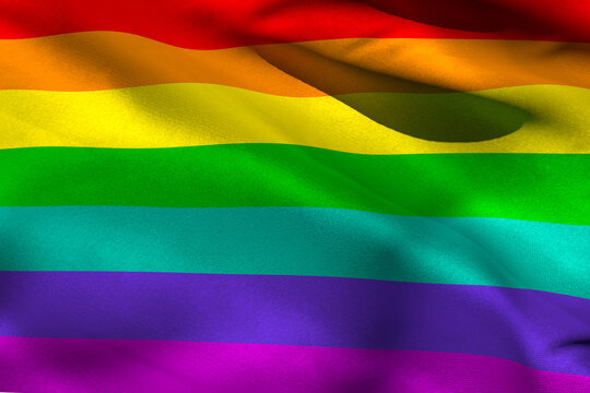 Naklejka Digital png illustration of rainbow flag on transparent background