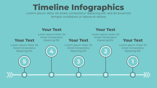 Business infographic template with 5 steps or options for presentation