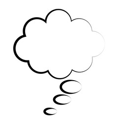 Digital png illustration of white speech bubble with copy space on transparent background