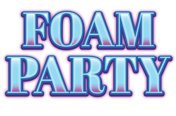 Fototapeta na wymiar Digital png illustration of foam party text on transparent background