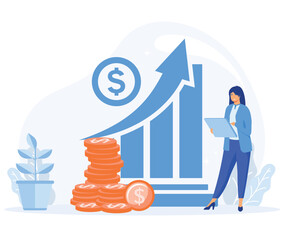 Investment in innovation. Financial investments, marketing, analysis, security of deposits, guarantee of security financial savings. flat vector modern illustration