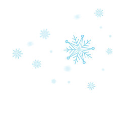 Fototapeta na wymiar Digital png illustration of snow falling on transparent background