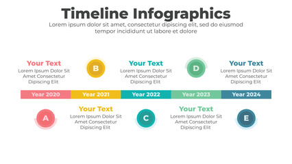 infographics timeline template business concept with 5 step