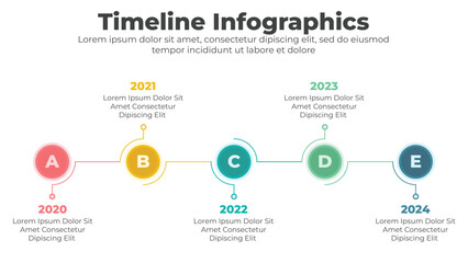 Circular timeline steps infographics template design for presentation slide