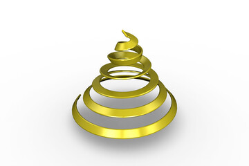 Digital png illustration of gold spiral on transparent background