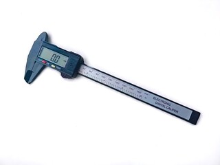 electronic digital caliper on a white background