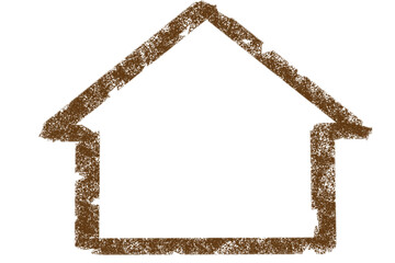 Digital png illustration of brown house icon on transparent background