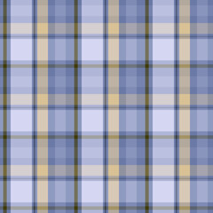 Seamless checkered striped pattern in pastel shades of blue, yellow and green for fabric, textiles, clothing, tablecloth, wallpaper, plaid.