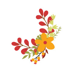 Autumn Fall Floral Frame Decoration Design For Invitations, Cards, Monograms, etc.