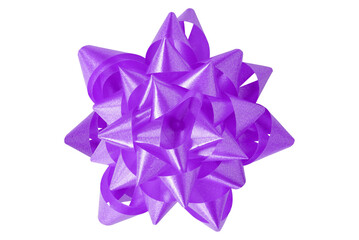 purple gift bow ribbon isolated on transparent background