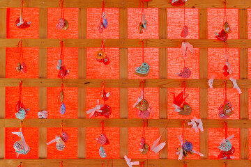 別小江神社のみくじ掛の恋みくじ・名古屋市