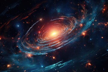 Orbit of Universe colourful abstract background. Generative AI