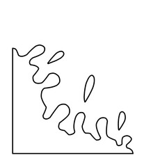 Water Drop Corner Border Outline 