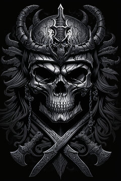 skull line art design logo illustration digital illustration painting artwork