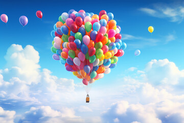 Colorful balloons in the blue sky