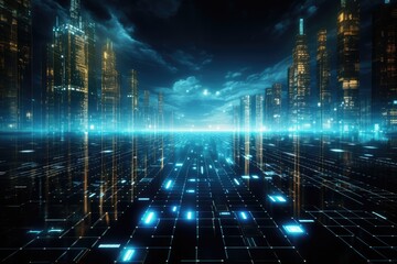 Cloud computing transfer big data on internet. futuristic digital technology .Generative AI