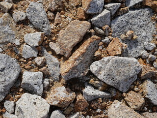 mountain rocks of various sizes, top view