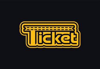 Ticket letter logo and icon design template