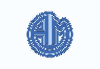AM letter logo and icon design template