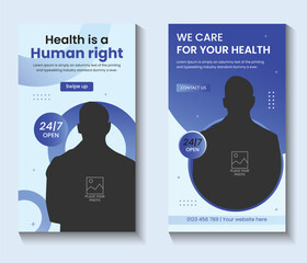 Editable medical healthcare dental Instagram stories social media square web ads banner flyer post template design collection