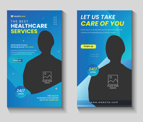 Editable medical healthcare dental Instagram stories social media square web ads banner flyer post template design collection