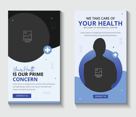 Editable medical healthcare dental Instagram stories social media square web ads banner flyer post template design collection