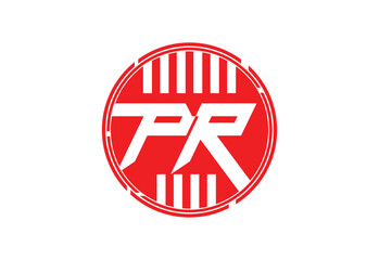 PR letter logo and icon design template