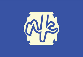 NK letter logo and icon design template